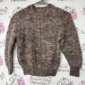 Eaton sweater wool & rabbit hair vintage soft multi color brown white blue boho